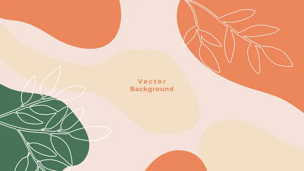 Fondo Orgánico Con Elementos Florales Geométricos Para Publicaciones Redes Sociales — Vector de stock