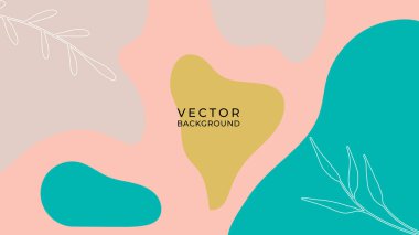 Çiçekli ve geometrik elementli organik arka plan. Sosyal medya paylaşımları, mobil uygulamalar, afişler tasarımı ve internet reklamları için. Moda bohem geçmişleri. Boho tarzı arkaplan