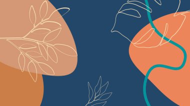 Çiçekli ve geometrik elementli organik arka plan. Sosyal medya paylaşımları, mobil uygulamalar, afişler tasarımı ve internet reklamları için. Moda bohem geçmişleri. Boho tarzı arkaplan