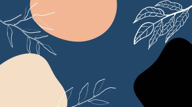 Çiçekli ve geometrik elementli organik arka plan. Sosyal medya paylaşımları, mobil uygulamalar, afişler tasarımı ve internet reklamları için. Moda bohem geçmişleri. Boho tarzı arkaplan