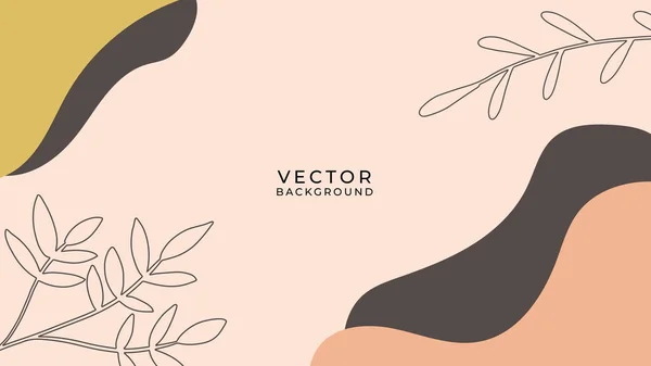 Fondo Orgánico Con Elementos Florales Geométricos Para Publicaciones Redes Sociales — Vector de stock