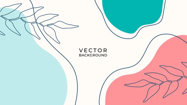 Fundo Orgânico Com Elementos Florais Geométricos Para Posts Mídia Social — Vetor de Stock