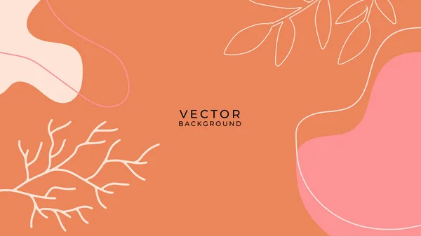 Fondo Orgánico Con Elementos Florales Geométricos Para Publicaciones Redes Sociales — Vector de stock