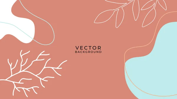 Fondo Orgánico Con Elementos Florales Geométricos Para Publicaciones Redes Sociales — Vector de stock