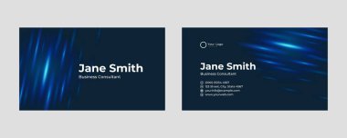 Fütürist kartvizit tasarımı. Soyut oyun ve teknoloji konseptiyle modern şekil. Lüks, koyu renk bir arka plan. Vektör illüstrasyon baskı şablonu