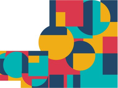 Yarım daire kare çizgi ile soyut arkaplan nokta dalga geometrik dokular, memphis tarzı