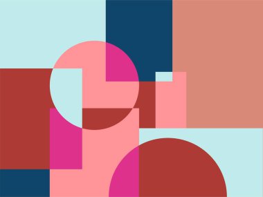 Yarım daire kare çizgi ile soyut arkaplan nokta dalga geometrik dokular, memphis tarzı