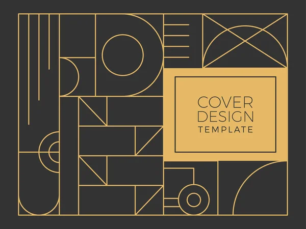 Gold Schwarz Art Deco Line Art Texture Hintergrund Für Banner — Stockvektor