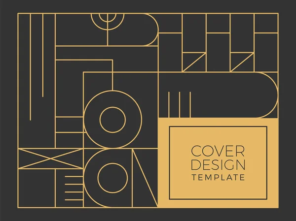 Gold Schwarz Art Deco Line Art Texture Hintergrund Für Banner — Stockvektor