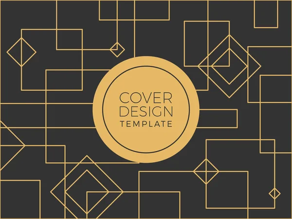 Gold Schwarz Art Deco Line Art Texture Hintergrund Für Banner — Stockvektor