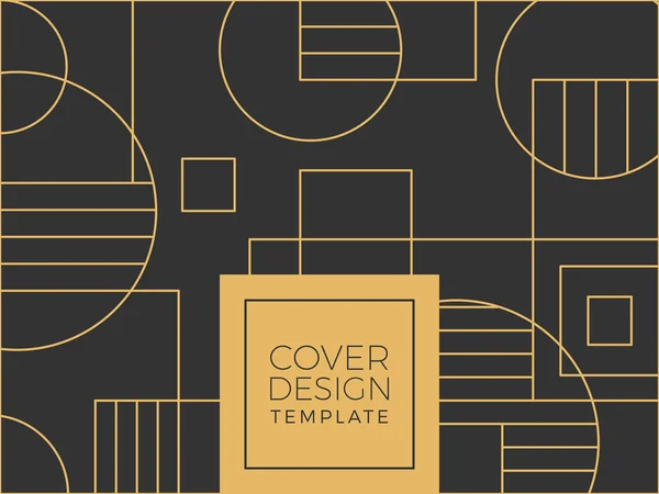 Gold Schwarz Art Deco Line Art Texture Hintergrund Für Banner — Stockvektor