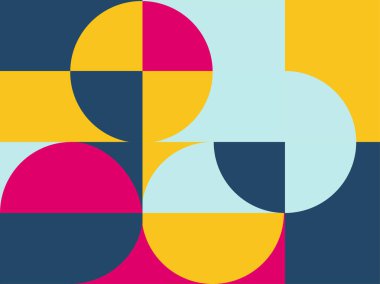 Yarım daire kare çizgi ile soyut arkaplan nokta dalga geometrik dokular, memphis tarzı