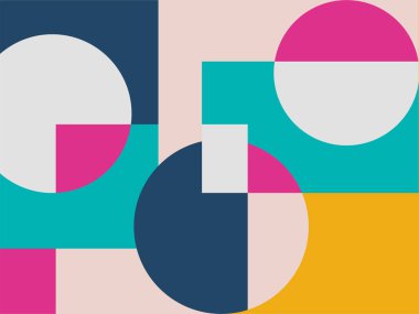 Yarım daire kare çizgi ile soyut arkaplan nokta dalga geometrik dokular, memphis tarzı