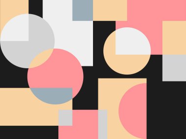 Yarım daire kare çizgi ile soyut arkaplan nokta dalga geometrik dokular, memphis tarzı