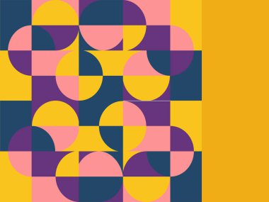 Yarım daire kare çizgi ile soyut arkaplan nokta dalga geometrik dokular, memphis tarzı