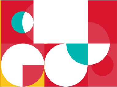 Yarım daire kare çizgi ile soyut arkaplan nokta dalga geometrik dokular, memphis tarzı