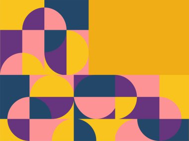 Yarım daire kare çizgi ile soyut arkaplan nokta dalga geometrik dokular, memphis tarzı