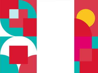 Yarım daire kare çizgi ile soyut arkaplan nokta dalga geometrik dokular, memphis tarzı