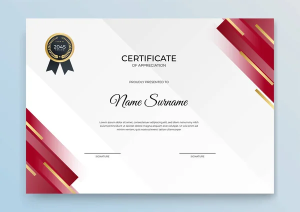 Certificaat Sjabloon Banner Met Abstracte Geometrische Vorm Voor Print Sjabloon — Stockvector