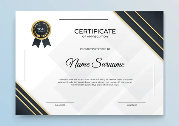 Certificaat Sjabloon Banner Met Abstracte Geometrische Vorm Voor Print Sjabloon — Stockvector