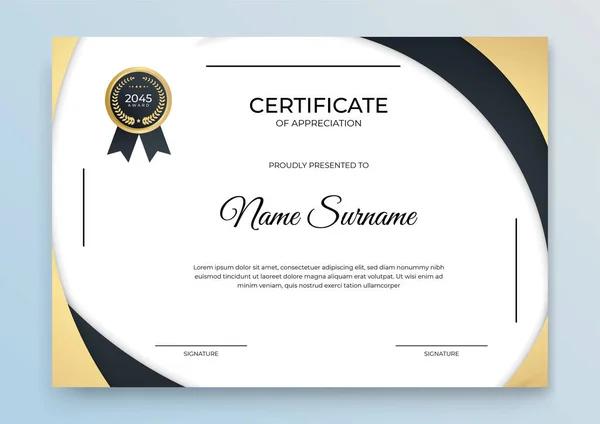 Certificaat Sjabloon Banner Met Abstracte Geometrische Vorm Voor Print Sjabloon — Stockvector