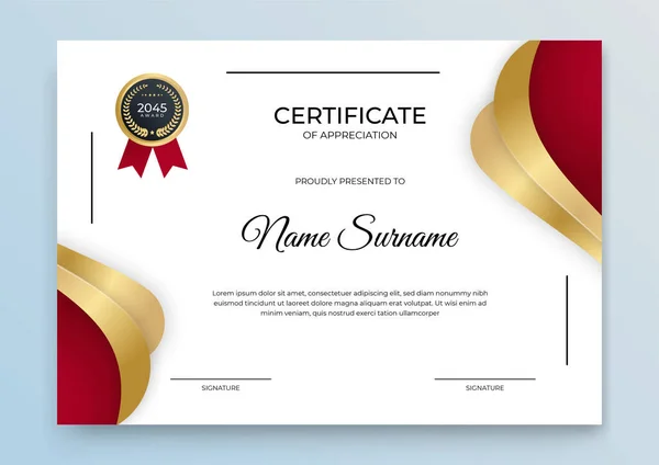 Certificaat Sjabloon Banner Met Abstracte Geometrische Vorm Voor Print Sjabloon — Stockvector