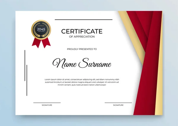 Certificaat Sjabloon Banner Met Abstracte Geometrische Vorm Voor Print Sjabloon — Stockvector