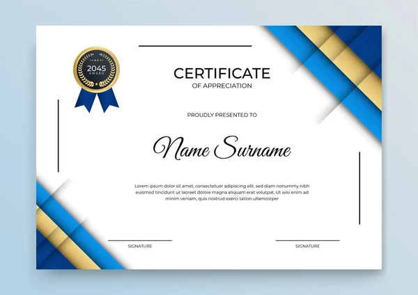 Certificaat Sjabloon Banner Met Abstracte Geometrische Vorm Voor Print Sjabloon — Stockvector