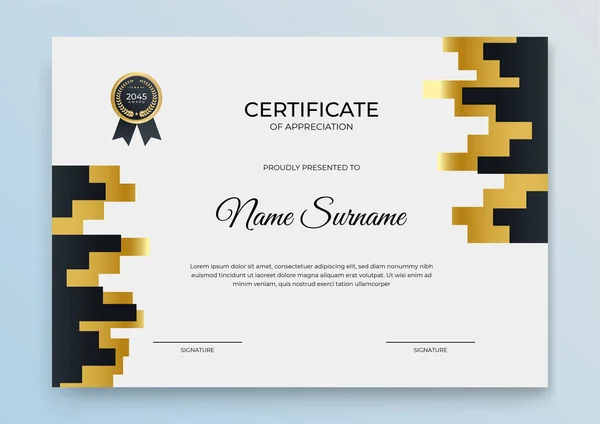 Certificaat Sjabloon Banner Met Abstracte Geometrische Vorm Voor Print Sjabloon — Stockvector