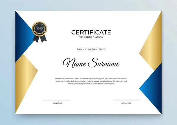 Certificaat Sjabloon Banner Met Abstracte Geometrische Vorm Voor Print Sjabloon — Stockvector