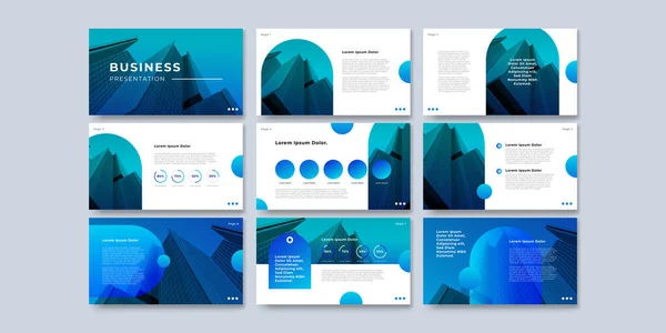 Diseño Presentación Plantilla Azul Diseño Diseño Página Para Folleto Libro — Archivo Imágenes Vectoriales