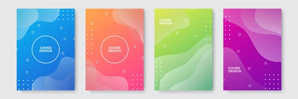 Vektor Set Von Coverdesign Vorlage Mit Minimalen Geometrischen Mustern Modernem — Stockvektor