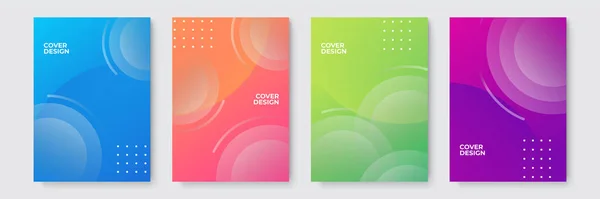 Vektor Set Von Coverdesign Vorlage Mit Minimalen Geometrischen Mustern Modernem — Stockvektor