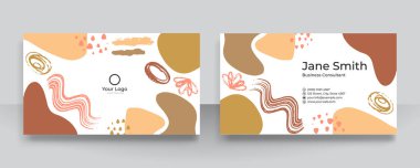 Kartvizit için el çizimi organik şekiller, dokular ve grafik unsurlara sahip modern vektör kolasyonları. Modern çağdaş temiz ve basit iş kartı