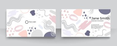 Kartvizit için el çizimi organik şekiller, dokular ve grafik unsurlara sahip modern vektör kolasyonları. Modern çağdaş temiz ve basit iş kartı