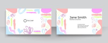 Kartvizit için el çizimi organik şekiller, dokular ve grafik unsurlara sahip modern vektör kolasyonları. Modern çağdaş temiz ve basit iş kartı