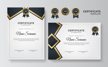 siyah ve altın sertifika şablonu