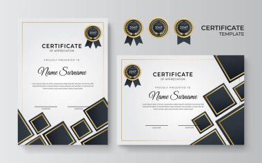 siyah ve altın sertifika şablonu