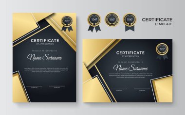 siyah ve altın sertifika şablonu