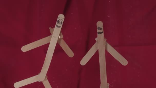 Stickman dans dansen op zijn plaats — Stockvideo