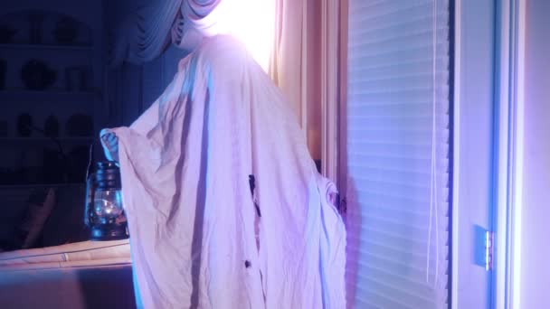 Ghost white sheet costume — Stock Video