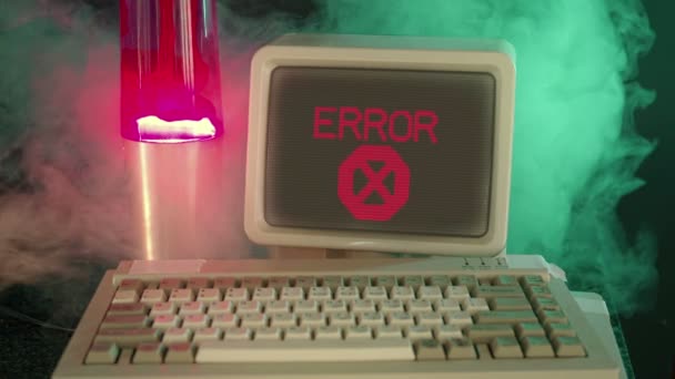 Erro no computador retro — Vídeo de Stock