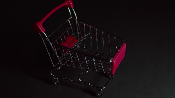 Shopping cart with light — Stock Video