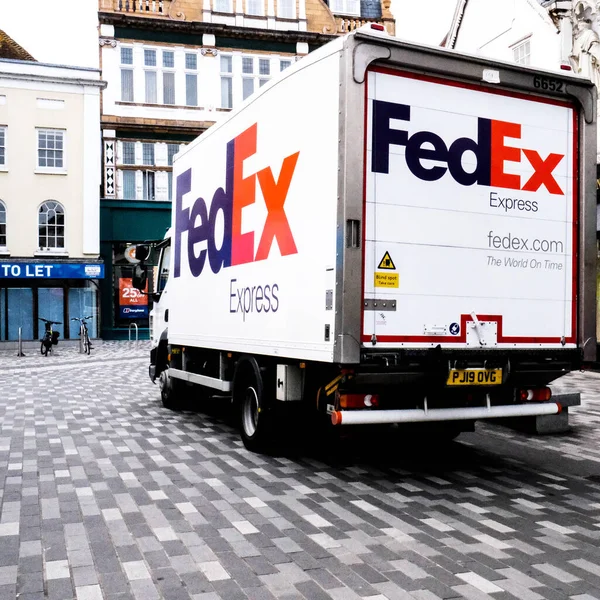 Londres Reino Unido Octubre 2020 Vehículo Entrega Fedex Una Furgoneta —  Fotos de Stock