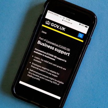 Londra İngiltere, 07 Kasım 2020, Birleşik Krallık COVID-19 Coronavirus Salgını sırasında Hükümetin İşletmeye Uygun Desteği İkinci Birleşik Krallık Kilitlemesi İçin