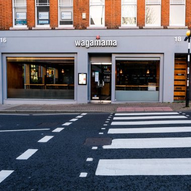 Londra İngiltere, Aralık 01 2020, Wagamama Asya Stili Gıda Restoranı COVID-19 Pandemik Kilitleme sırasında kapandı