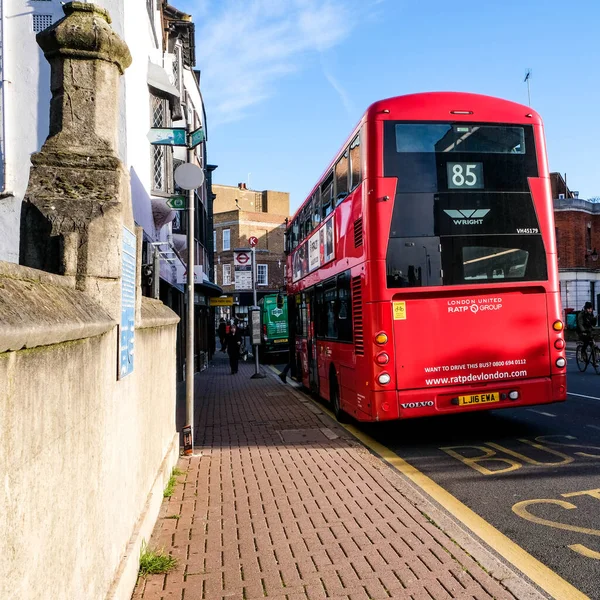 London Egyesült Királyság 2020 December Red Transport London Double Decker — Stock Fotó