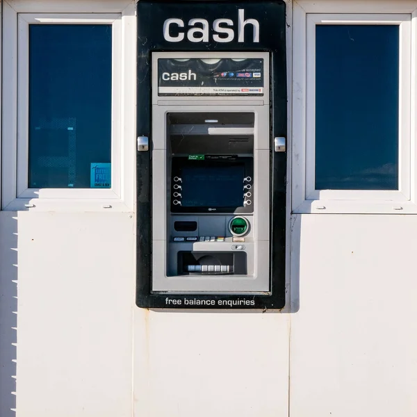 Poole Dorset December 2020 Atm Cash Dispenser Machine People — Stock Photo, Image