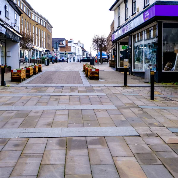 London January 2021 Deserted Streets Empty Shops Covid Pandemic Lockdown — Stock Photo, Image