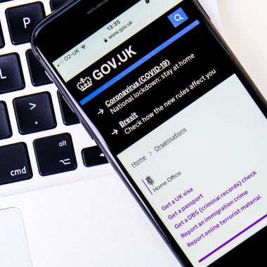 London UK, January 15 2021, Mobile Phone Or Smartphone Screen Shot Of Government Information For Post Brexit Visa Requirements
